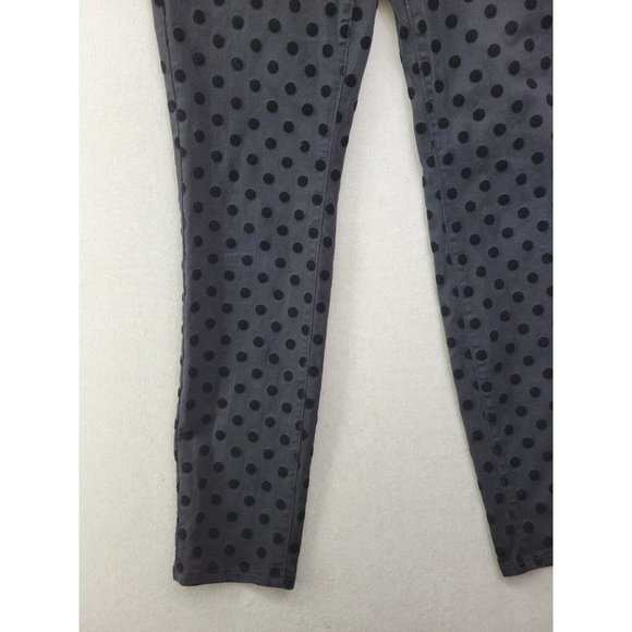Ann Taylor Modern Fit 4 Black Jeans Denim Pants w/Velvet Polka Dot Stretch - Picture 2 of 9
